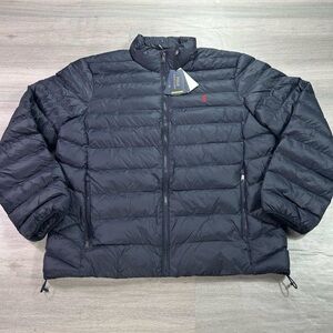 NEW Polo Ralph Lauren Jacket Mens Large Navy Performance Puffer Full Zip Pony
